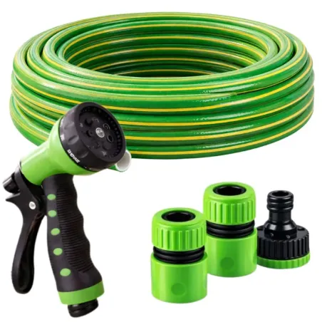 Wąż ogrodowy gumowy DIVO 1/2 30m 3 warstwowy + złączki pistolet zestaw-5907451388648