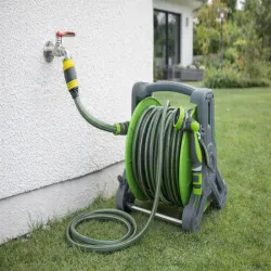 Wąż ogrodowy na bębnie zwijany gumowy 1/2 20m 4 warstwowy zbrojony-5907451388600