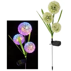2x Czosnek solarny bukiet 3 kwiatów kolorowy RGB wbijany w trawnik-5904422788810