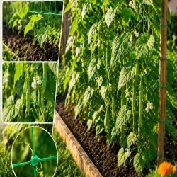 Siatka ogrodowa do roślin pnących 2x10m podpora na pnącza ogórki-5907451389256