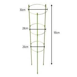 Podpora pierścieniowa do roślin 90 cm obręcz do kwiatów 3 pierścienie-5907451389195
