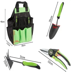 Zestaw 3szt narzędzi ogrodowych do ogrodu sekator motyka łopatka torba-5907451389058