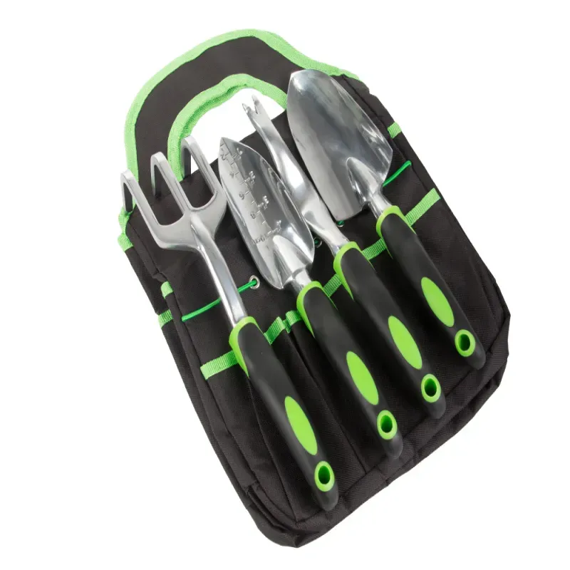 Zestaw narzędzi ogrodowych grabki widełki łopatka 4 szt + torba-5907451389027