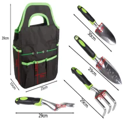 Zestaw narzędzi ogrodowych grabki widełki łopatka 4 szt + torba-5907451389027