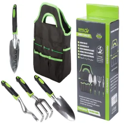 Zestaw narzędzi ogrodowych grabki widełki łopatka 4 szt + torba-5907451389027