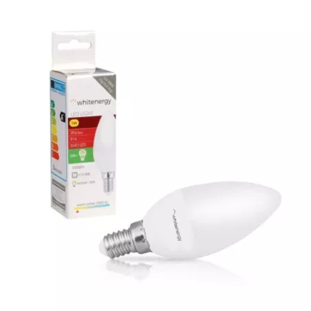 Żarówka świecowa LED E14 5W 396lm ciepła biała mleczna Whitenergy-5908214374953