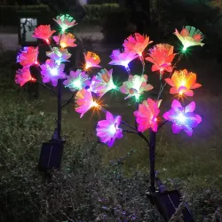 2x Kwiatki solarne bukiet kolorowych kwiatuszków RGB wbijany w trawnik-1254856954126