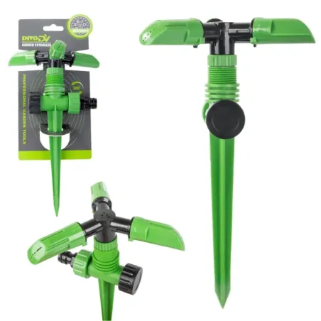 Zraszacz ogrodowy obrotowy wbijany 360° 3 ramienny do podlewania-5907451388556
