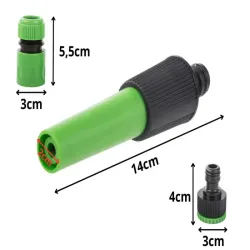 Zestaw zraszający do węża ogrodowego pistolet + szybkozłączki adapter-5907451388518