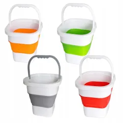 Wiaderko silikonowe 17 litrów składane turystyczne z rączką-5907451382325