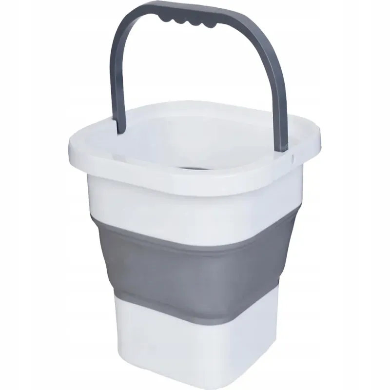 Wiaderko silikonowe 10 litrów składane turystyczne z rączką-5907451382318