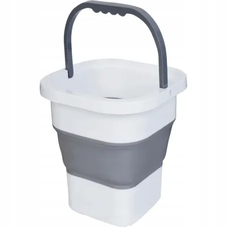 Wiaderko silikonowe 10 litrów składane turystyczne z rączką-5907451382318