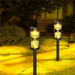 Lampa solarna wbijana w kształcie klepsydry 35cm ogrodowa ciepła biel-6953741914010