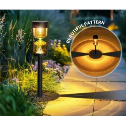 Lampa solarna wbijana w kształcie klepsydry 35cm ogrodowa ciepła biel-6953741914010