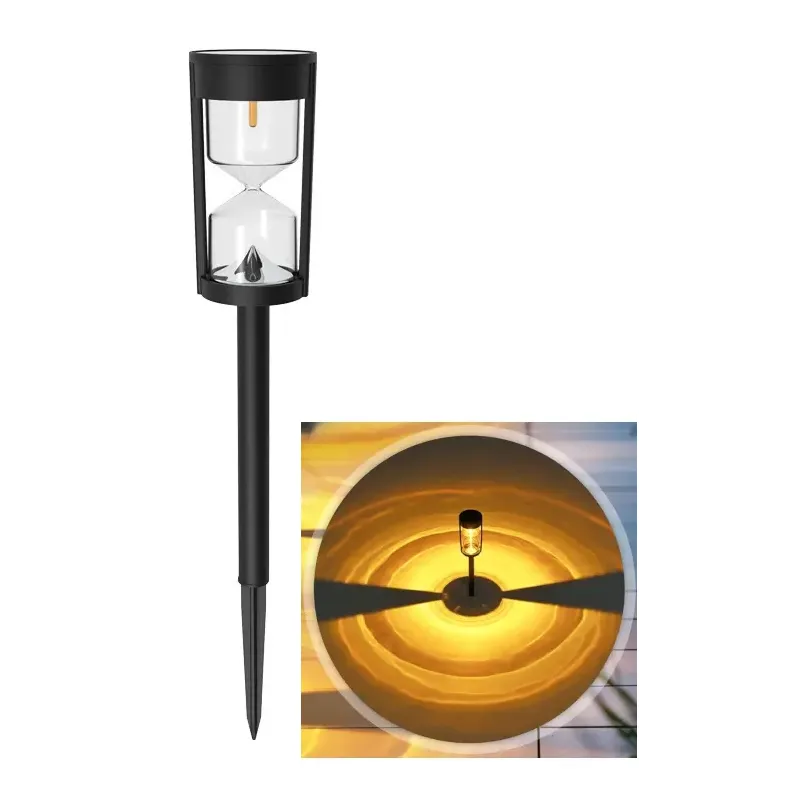 Lampa solarna wbijana w kształcie klepsydry 35cm ogrodowa ciepła biel-6953741914010