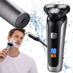 Golarka męska elektryczna 3 głowice do golenia twarzy zarostu brody-5907451383094