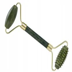 Masażer do twarzy z jadeitu 3w1 roller wałek płytka kamień gua sha-5907451383209