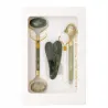 Masażer do twarzy z jadeitu 3w1 roller wałek płytka kamień gua sha-5907451383209