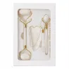 Masażer do twarzy z jadeitu 3w1 roller wałek płytka kamień gua sha-5907451383186