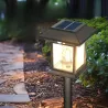 Lampa solarna 3w1 ogrodowa kinkiet latarenka wbijana biała ciepła-5906251228635