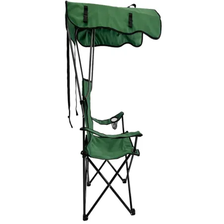 Krzesło wędkarskie turystyczne składane fotel kempingowy z daszkiem-5907451384251