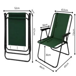 Krzesło turystyczne składane z oparciem plażowe ogrodowe kempingowe lekkie-5907451384008