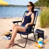 Krzesło turystyczne składane z oparciem plażowe ogrodowe kempingowe-5907451383988