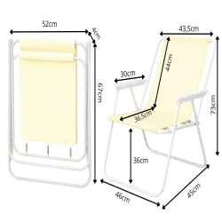 Krzesło turystyczne składane z oparciem plażowe ogrodowe kempingowe-5907451383971