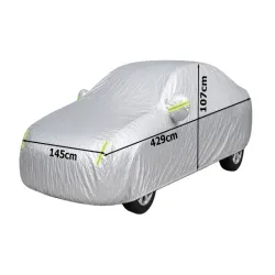 Pokrowiec na samochód 145x429x107cm z kieszeniami na lusterka plandeka-5907451381878