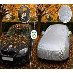 Pokrowiec na samochód 143x375x111cm z kieszeniami na lusterka plandeka-5907451381830